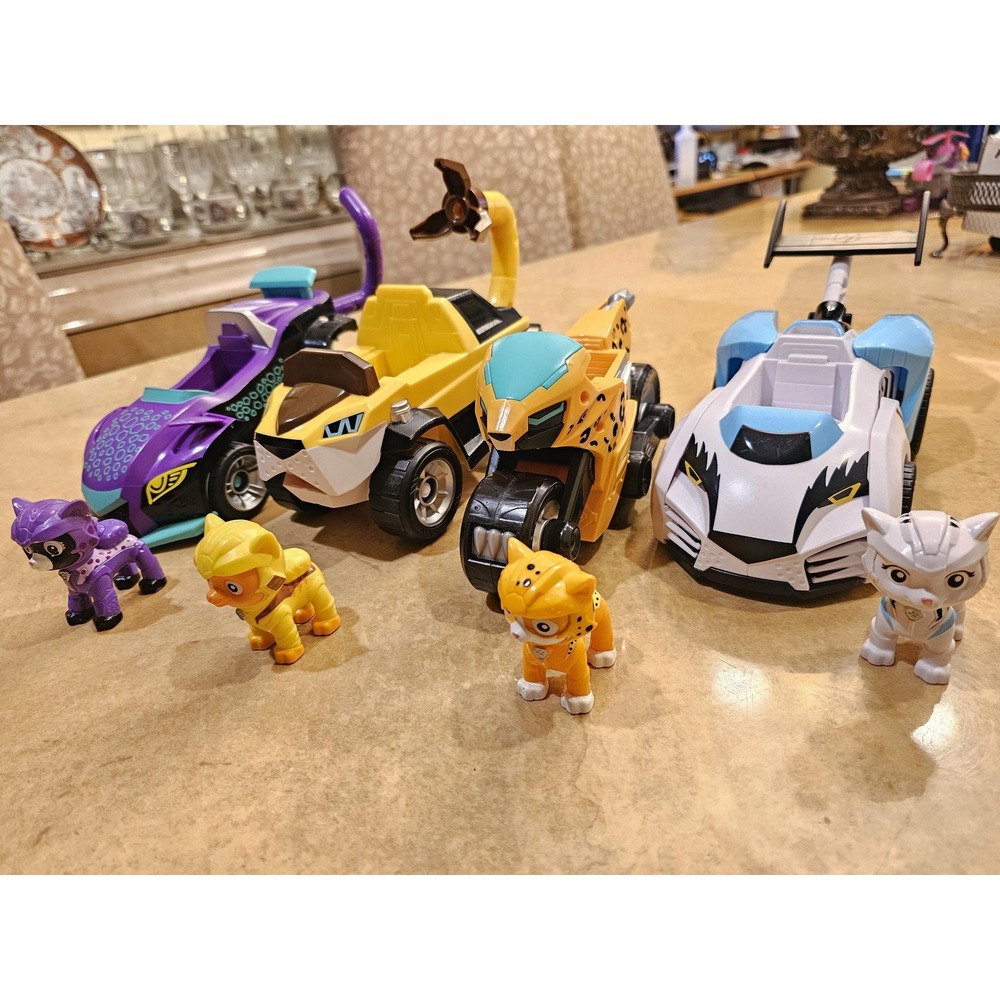 Paw Patrol Cat Pack Full Set Of Cars And 4 Cats Rare. Shade Rory Wild Leo